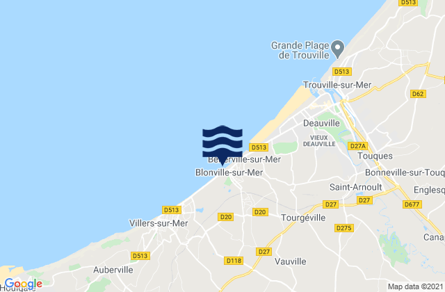 Blonville-sur-Mer, France tide times map
