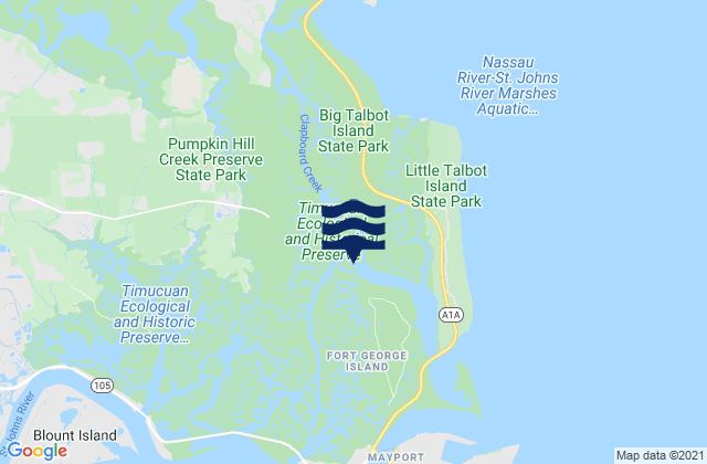 Blount Island Bridge, United States tide chart map