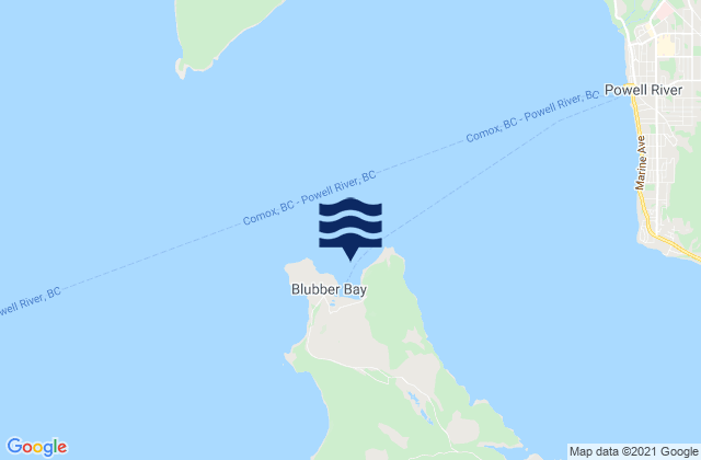 Blubber Bay (Powell River Approaches), Canada tide times map