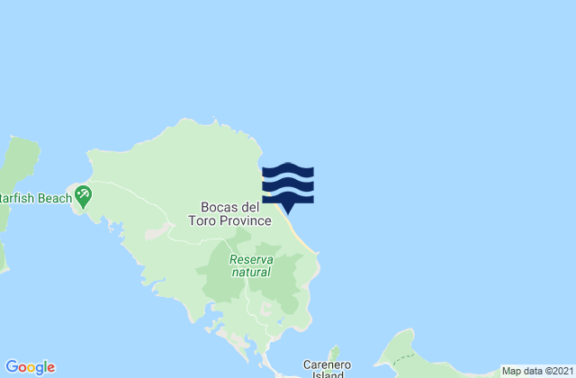 Bluff, Panama tide times map