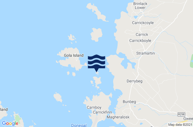 Bo Island, Ireland tide times map
