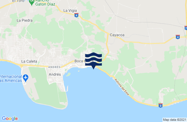 Boca Chica, Dominican Republic tide times map
