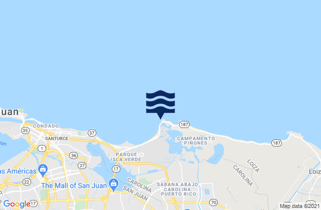 Boca De Cangrejos, Puerto Rico tide times map
