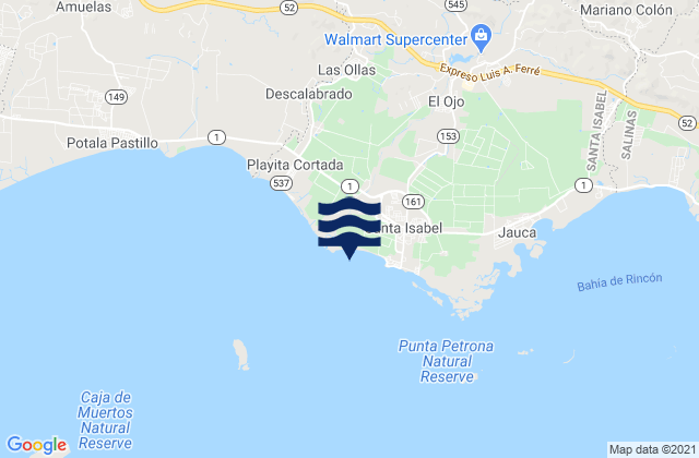 Boca Velazquez Barrio, Puerto Rico tide times map