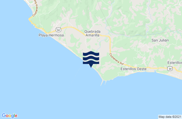 Boca del Rio Tusubres, Costa Rica tide times map