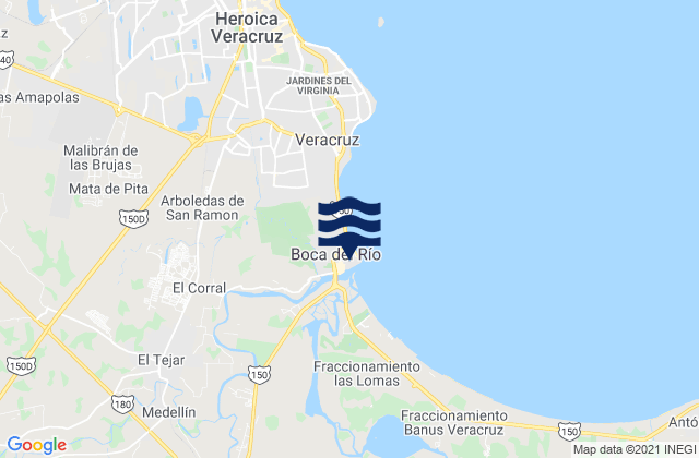 Boca del Rio, Mexico tide times map