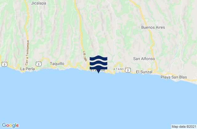 Bocana del Zonte, El Salvador tide times map