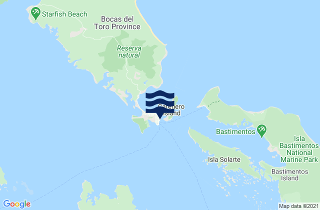 Bocas del Toro, Panama tide times map