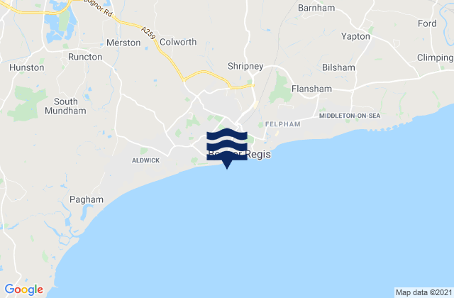 Bognor Regis - West Beach, United Kingdom tide times map