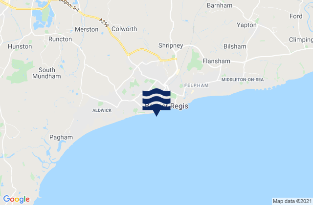 Bognor Regis, United Kingdom tide times map