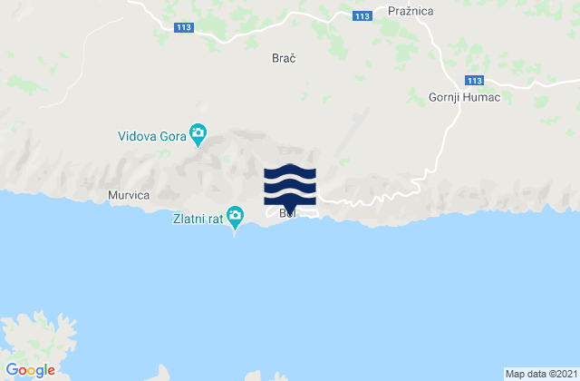 Bol, Croatia tide times map