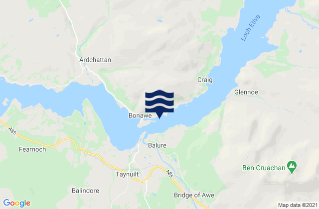 Bonawe, United Kingdom tide times map