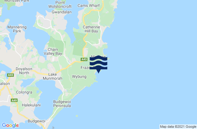 Bongon Beach, Australia tide times map