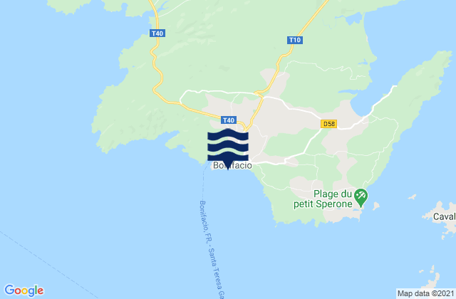 Bonifacio, France tide times map