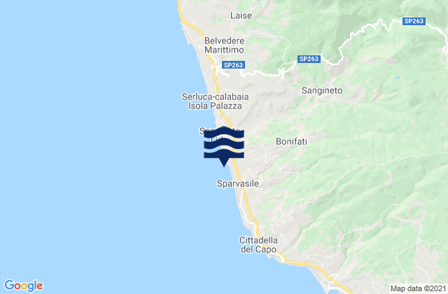 Bonifati, Italy tide times map
