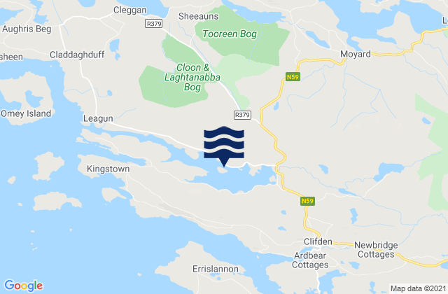 Boolard Island, Ireland tide times map