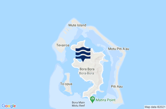 Bora-Bora, French Polynesia tide times map