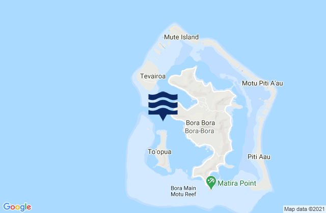 Borabora Island, French Polynesia tide times map