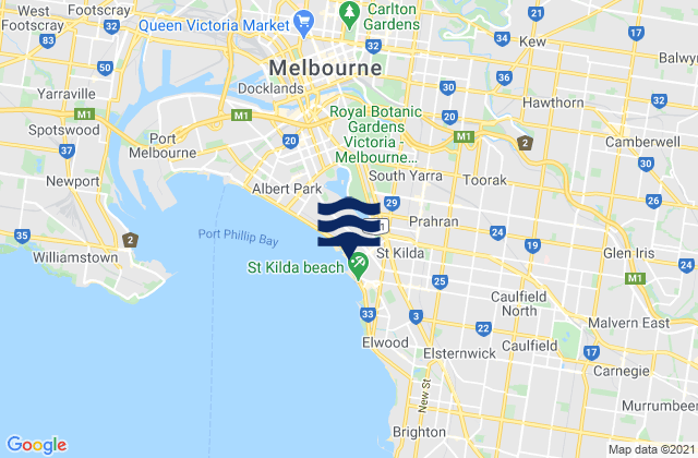 Boroondara, Australia tide times map
