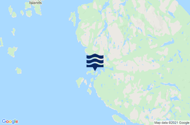 Borrowman Bay, Canada tide times map