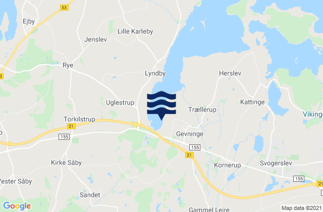 Borup, Denmark tide times map