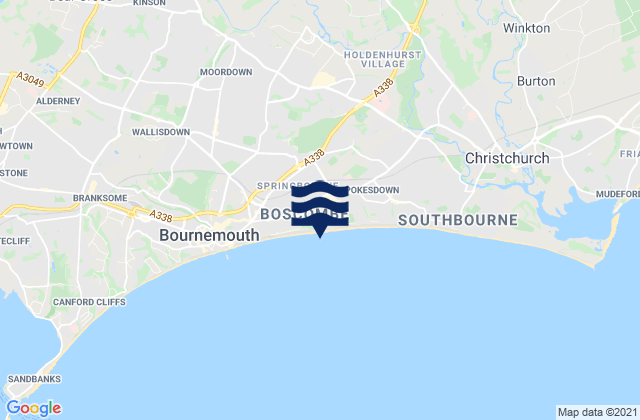 Boscombe Pier, United Kingdom tide times map