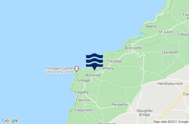 Bossiney Haven, United Kingdom tide times map