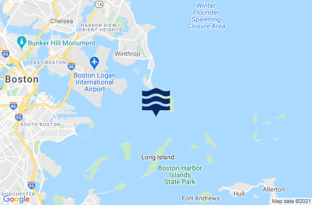 Boston Harbor, United States tide chart map
