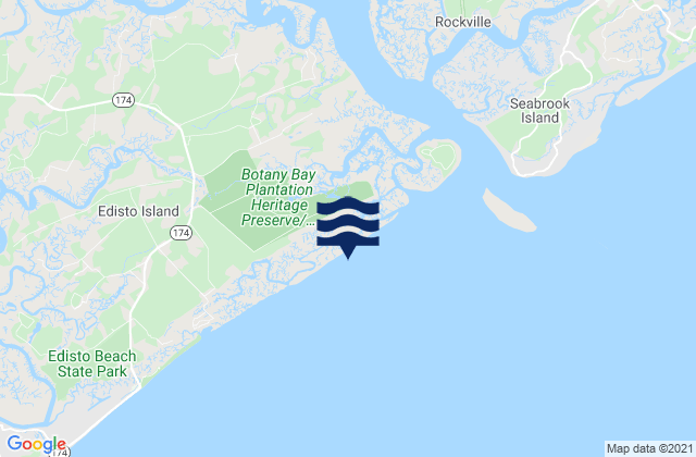 Botany Bay Island, United States tide chart map