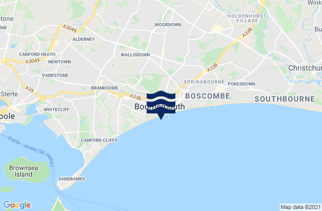 Bournemouth, United Kingdom tide times map