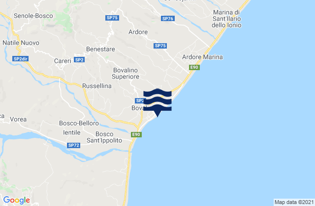 Bovalino Marina, Italy tide times map