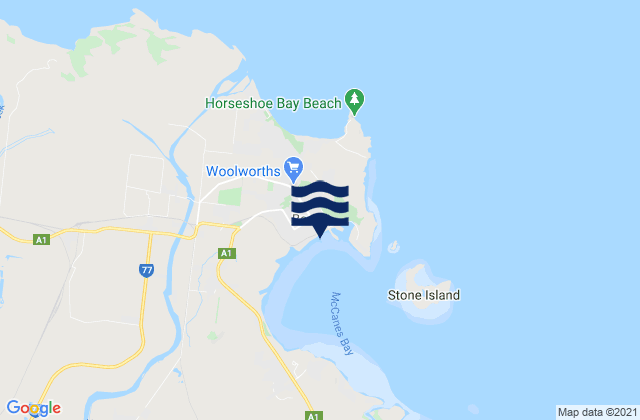 Bowen, Australia tide times map