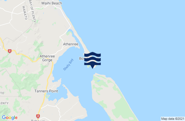 Bowentown - Katikati Entrance, New Zealand tide times map