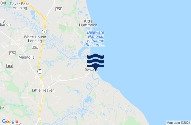 Bowers Beach, United States tide chart map