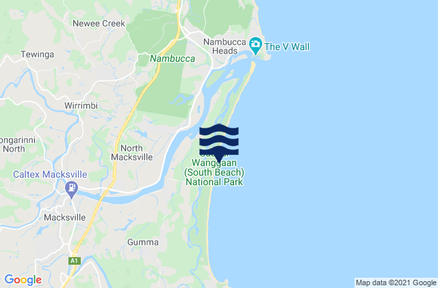 Bowraville, Australia tide times map