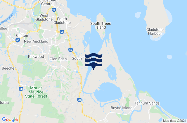 Boyne Island, Australia tide times map