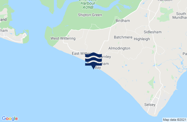 Bracklesham Bay Beach, United Kingdom tide times map