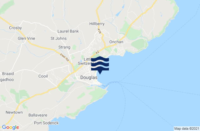 Braddan, Isle of Man tide times map