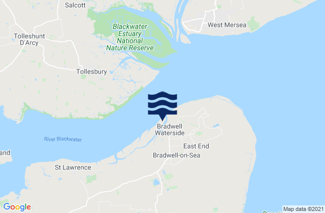Bradwell Waterside, United Kingdom tide times map