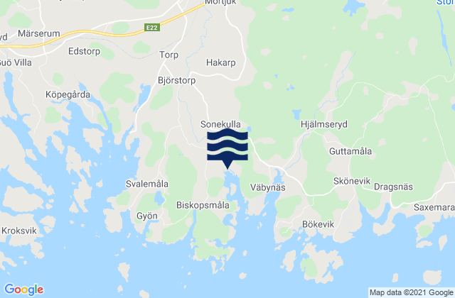 Braekne-Hoby, Sweden tide times map