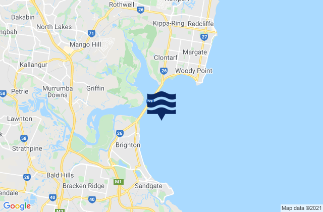 Bramble Bay, Australia tide times map