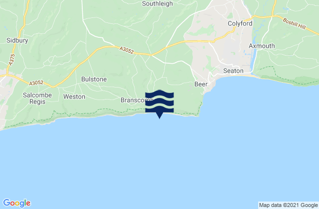 Branscombe Mouth Beach, United Kingdom tide times map