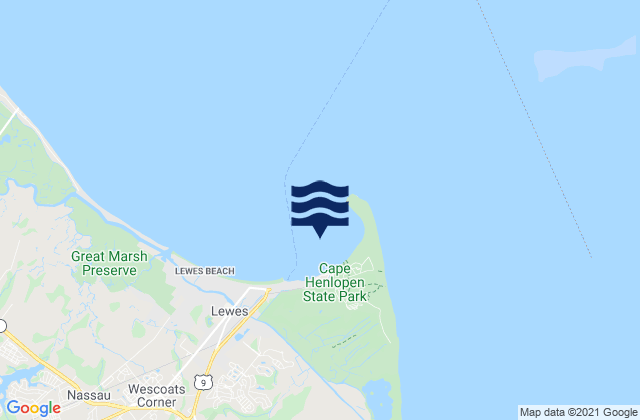 Breakwater Harbor, United States tide chart map