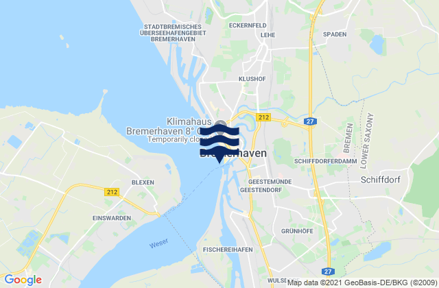 Bremerhaven, Germany tide times map