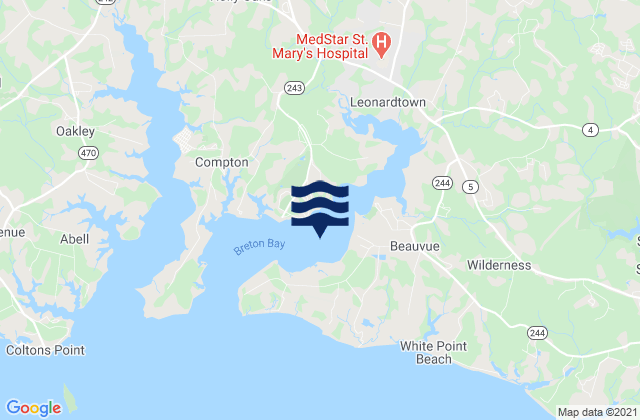 Breton Bay, United States tide chart map