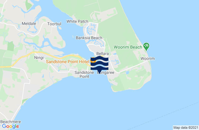 Bribie Island, Australia tide times map