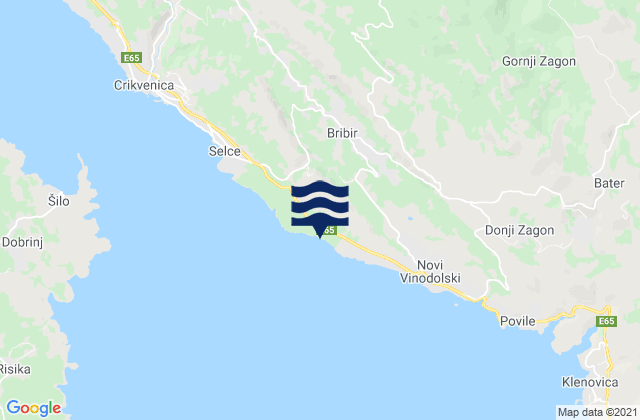Bribir, Croatia tide times map