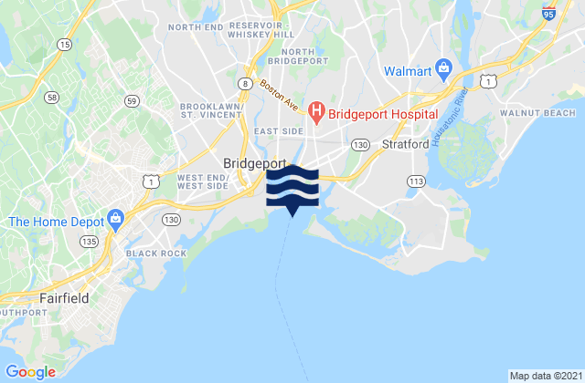 Bridgeport Harbor, United States tide chart map