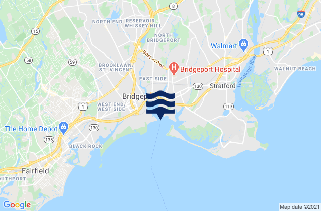 Bridgeport Harbor Tongue Point, United States tide chart map