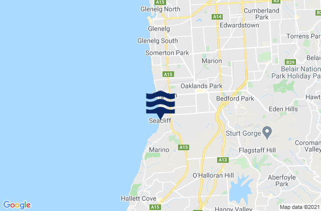 Brighton, Australia tide times map